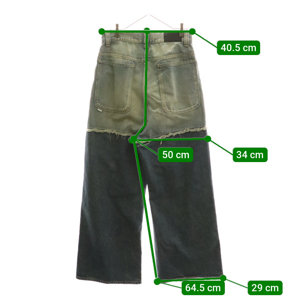 Jieda(ジエダ) 23AW 2TONE BAGGY DENIM PANTS 2トーン バギーデニムパンツ インディゴ Jie-23W-PT02