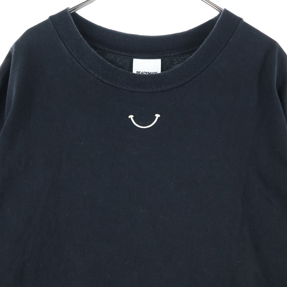 READY MADE(レディメイド) SS T-SHIRT SMILE スマイルロゴ 半袖Tシャツ ブラック RE-CO-BK-00-00-244