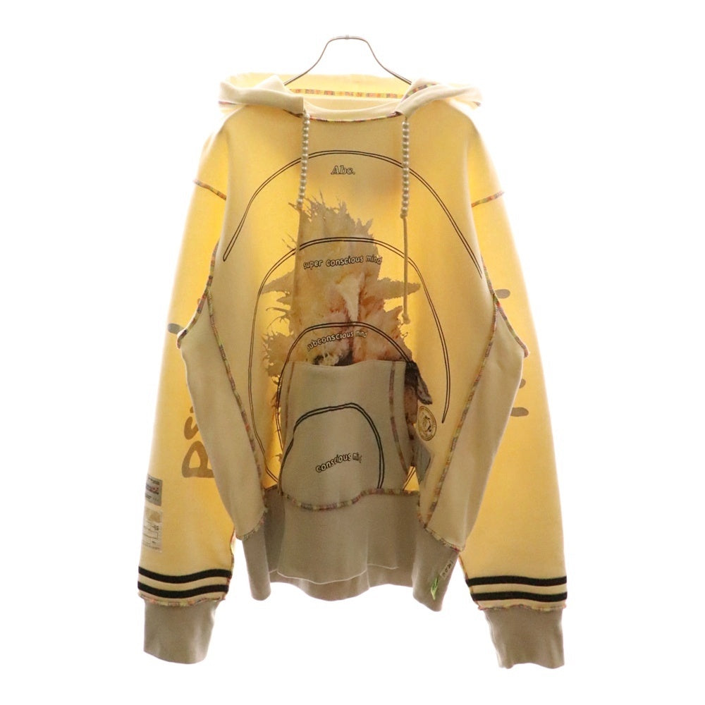 Advisory Board Crystals(アドバイザリー ボード クリスタルズ) ABC. PSYCHIC DEATH HOODIE パール装飾 プルオーバースウェットパーカー フーディー アイボリー