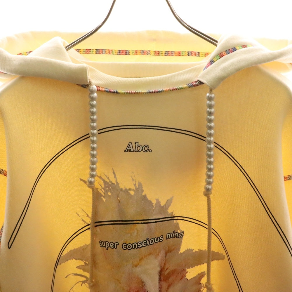 Advisory Board Crystals(アドバイザリー ボード クリスタルズ) ABC. PSYCHIC DEATH HOODIE パール装飾 プルオーバースウェットパーカー フーディー アイボリー