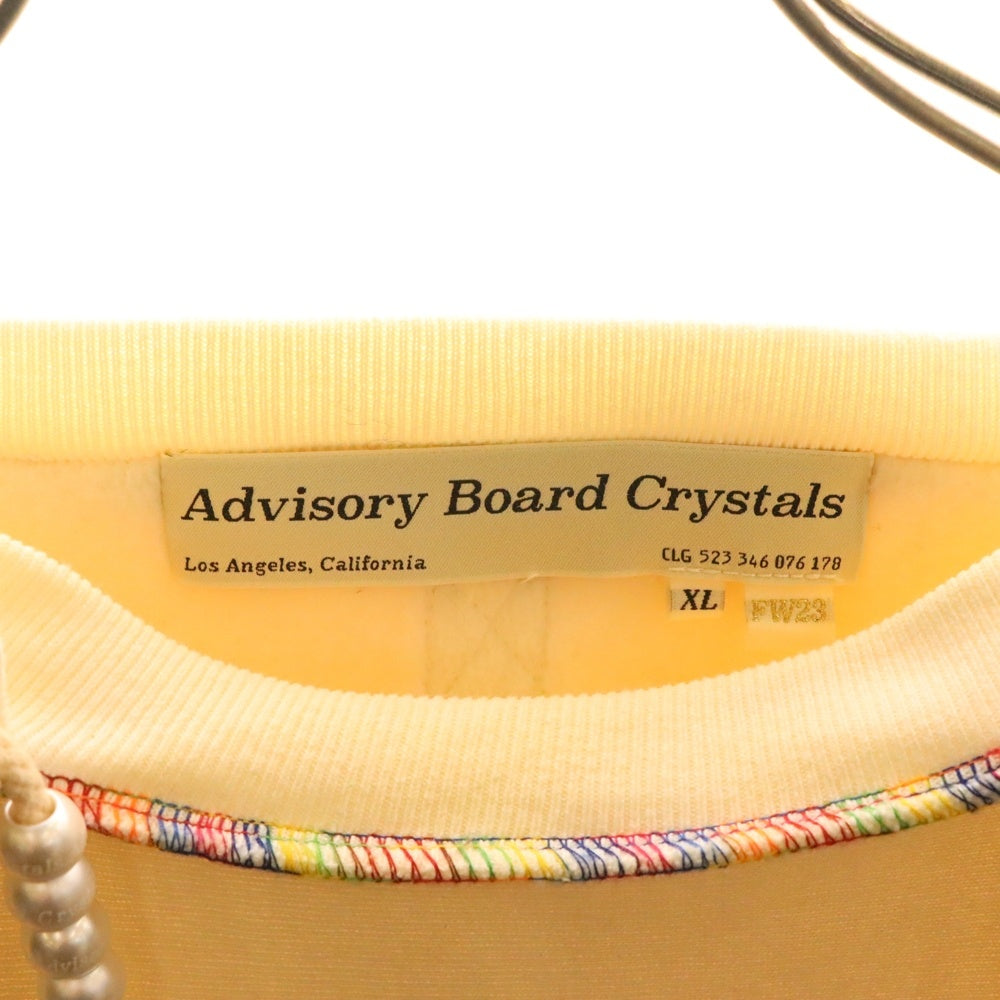 Advisory Board Crystals(アドバイザリー ボード クリスタルズ) ABC. PSYCHIC DEATH HOODIE パール装飾 プルオーバースウェットパーカー フーディー アイボリー