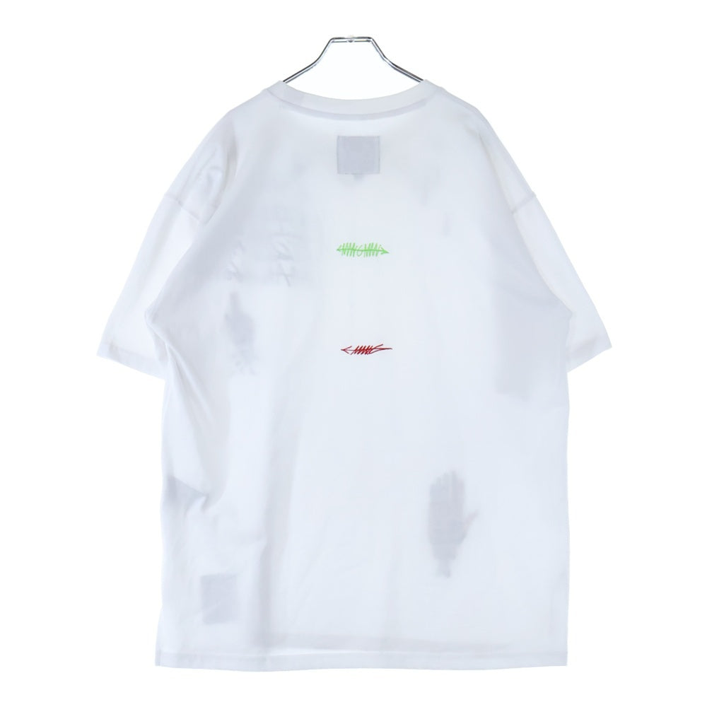 NO BRAND(ノーブランド) man.G マンジ グラフィック刺繍 半袖Tシャツ ホワイト