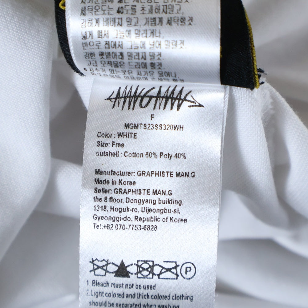 NO BRAND(ノーブランド) man.G マンジ グラフィック刺繍 半袖Tシャツ ホワイト