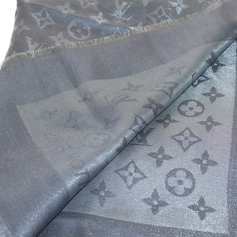 LOUIS VUITTON(ルイヴィトン) モノグラム ストール スカーフ グレー シルク 410460