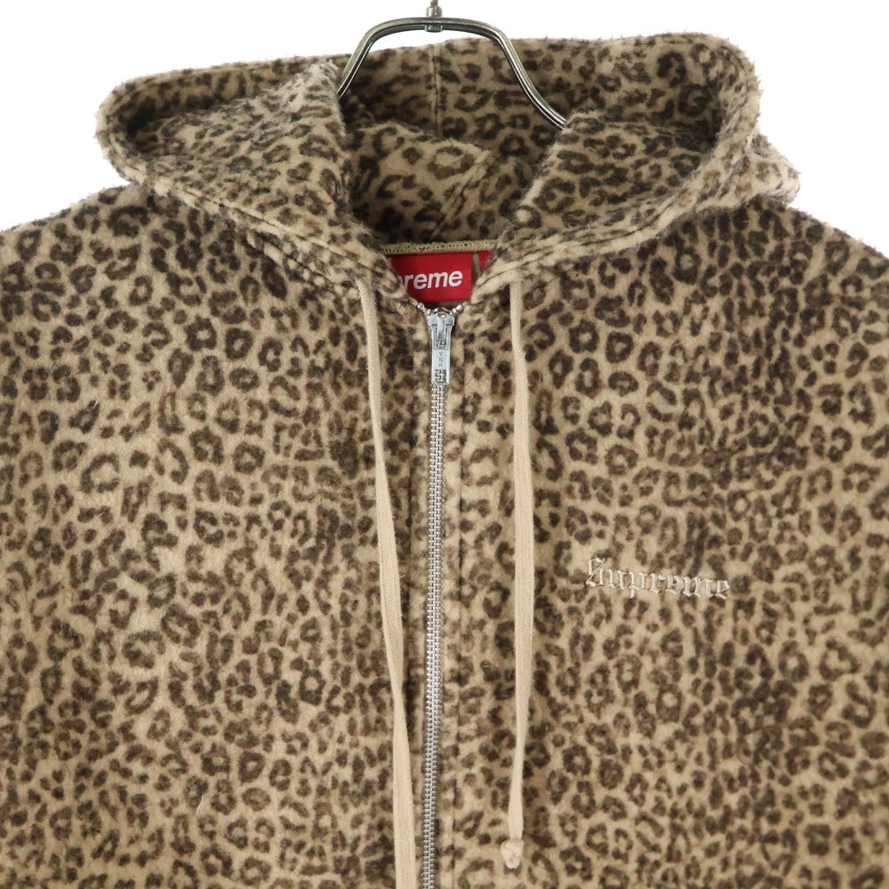 SUPREME(シュプリーム) 24AW Pilled Zip Up Hooded Sweatshirt ピルドジップアップスウェットパーカー レオパード ブラウン