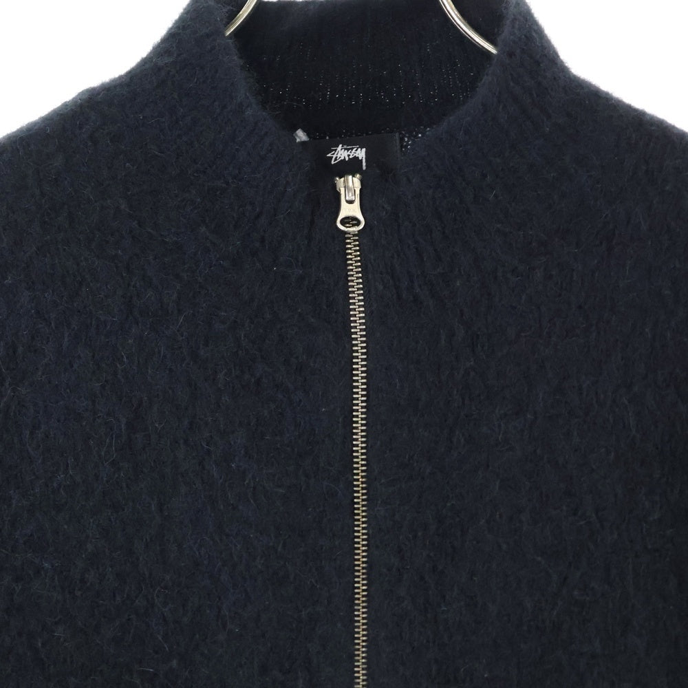 STUSSY(ステューシー) 24AW Full Zip Brushed Merino Sweater ダブルフルジップ ブラッシュメリノ セーター ブラック