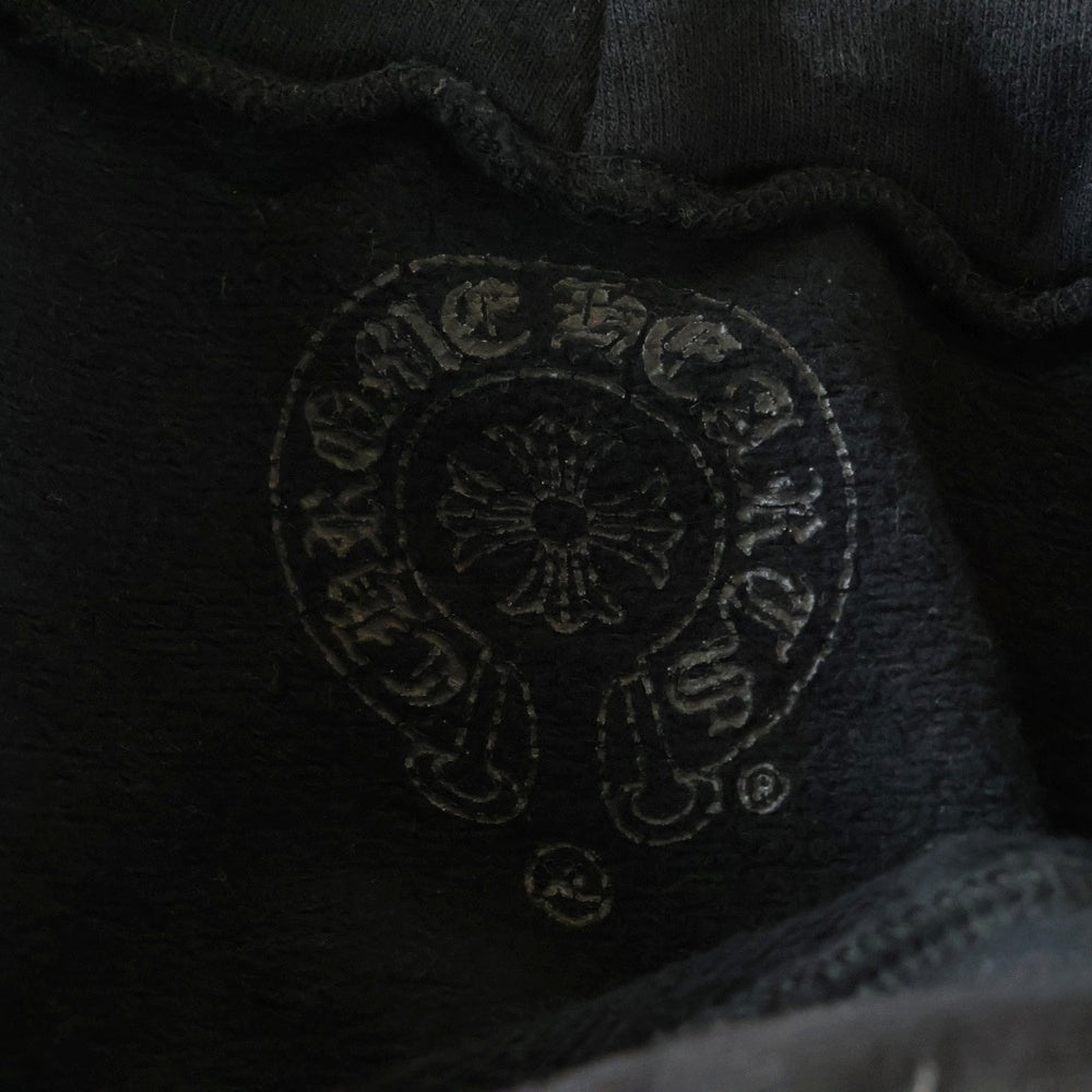 CHROME HEARTS(クロムハーツ) SWTSHRT PLVR 袖ロゴプリントプルオーバーフーディ パーカー ブラック