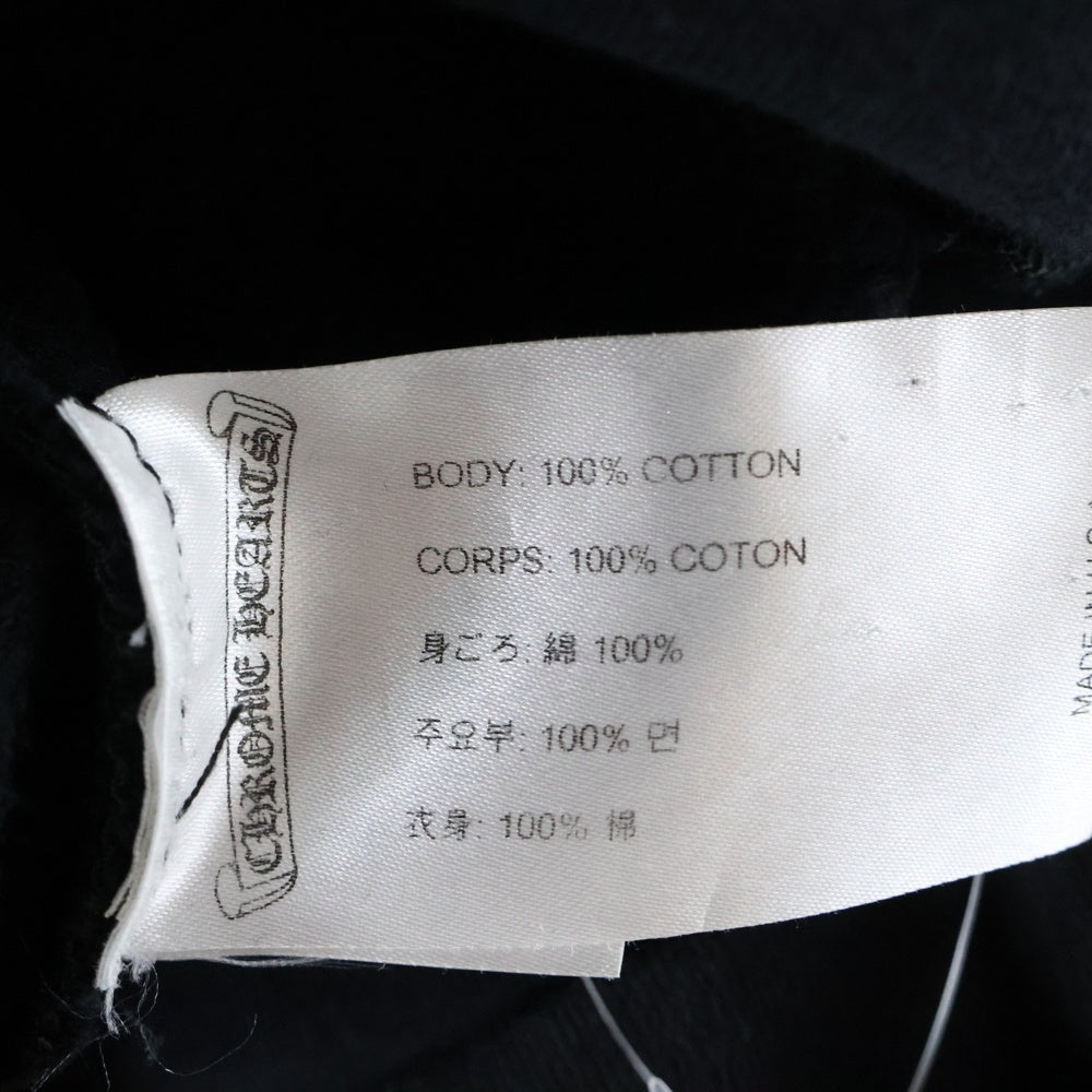 CHROME HEARTS(クロムハーツ) SWTSHRT PLVR 袖ロゴプリントプルオーバーフーディ パーカー ブラック