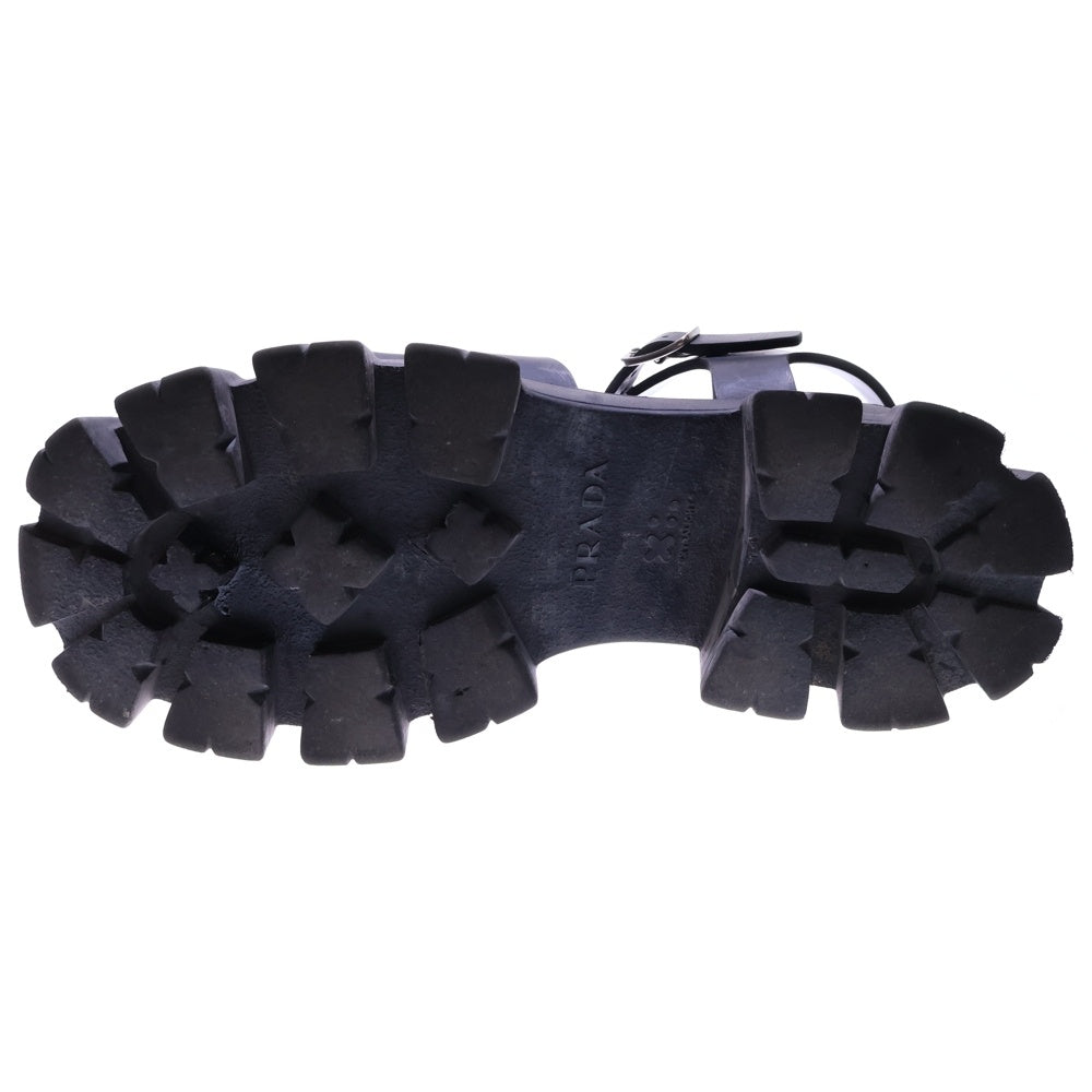 PRADA(プラダ) モノリス ラバーサンダル トライアングルメタルロゴ チャンキーソール ブラック 2X3083