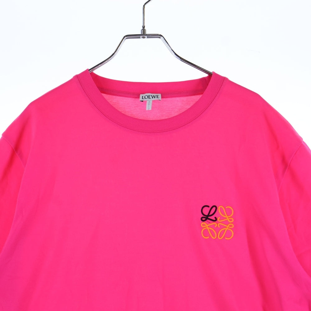 LOEWE(ロエベ) アナグラム刺繍 クルーネック 半袖Tシャツ ピンク H526Y22J47