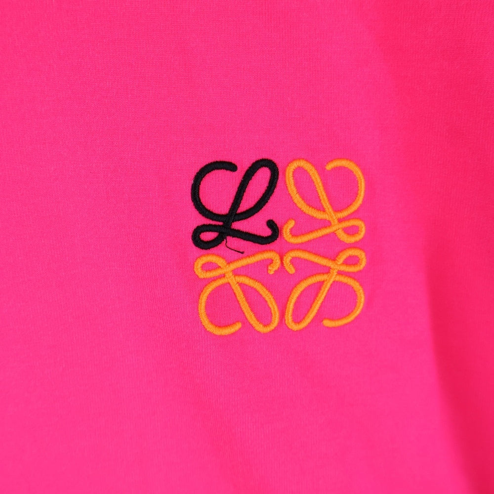 LOEWE(ロエベ) アナグラム刺繍 クルーネック 半袖Tシャツ ピンク H526Y22J47