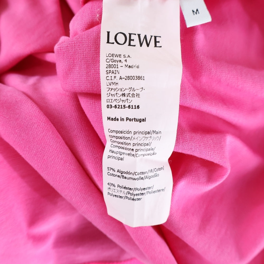 LOEWE(ロエベ) アナグラム刺繍 クルーネック 半袖Tシャツ ピンク H526Y22J47