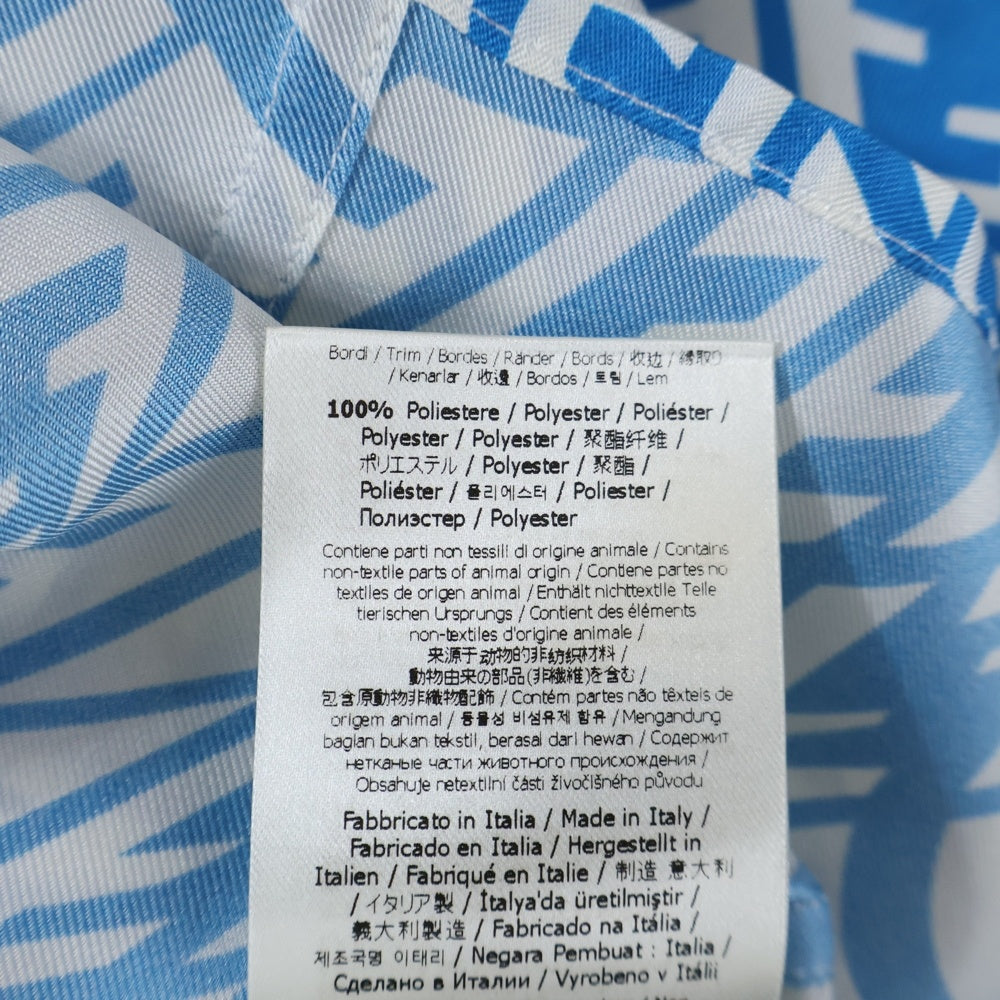 FENDI(フェンディ) Piping Design All Over FF Logo Silk Shirt 総柄ロゴ シルク半袖シャツ ブルー FS0795 AG9D