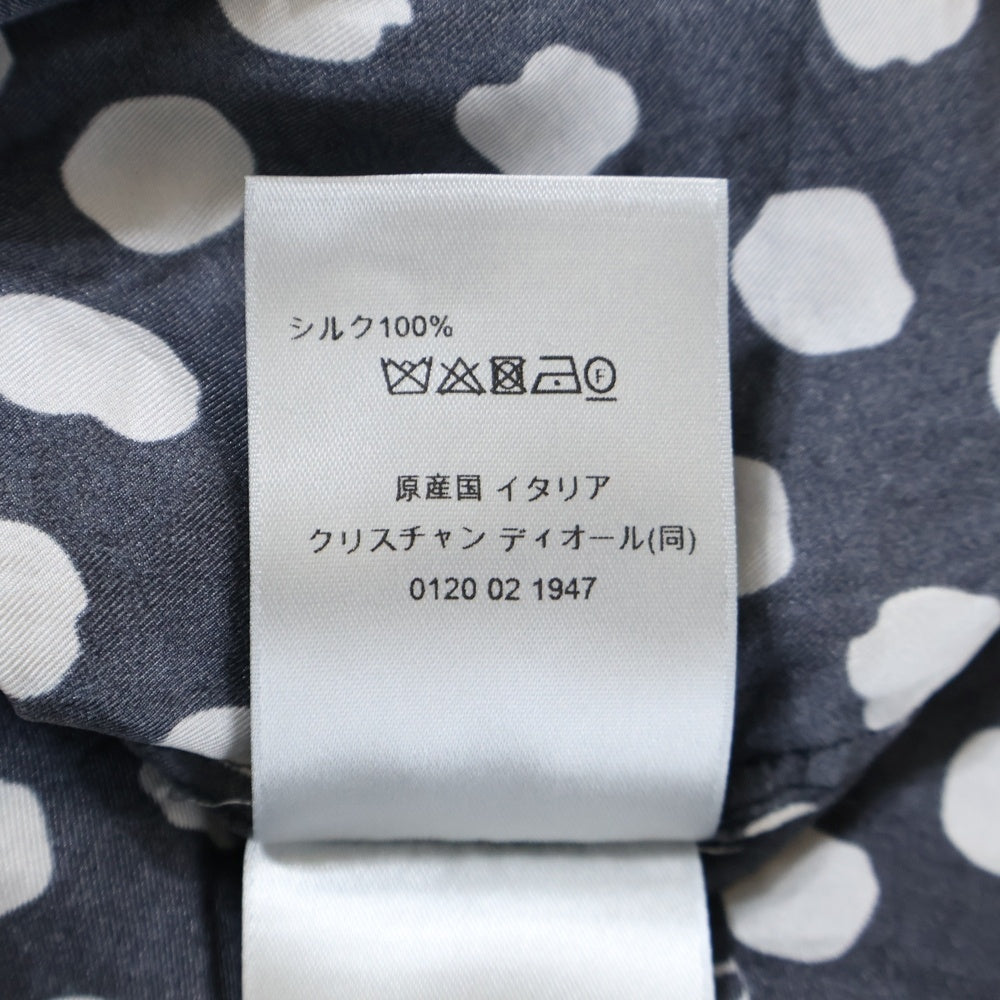 DIOR(ディオール) Short Sleeved Shirt Silk Shirts ポルカドット ロゴ シルク半袖シャツ ブラック 193C545A5991