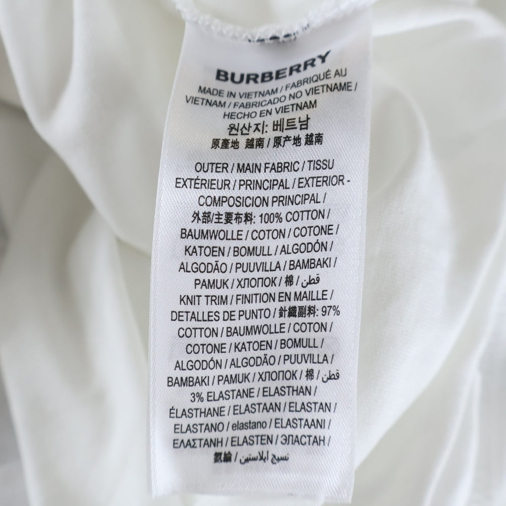 BURBERRY(バーバリー) フロントロゴプリント 半袖Tシャツ カットソー ホワイト 8026017