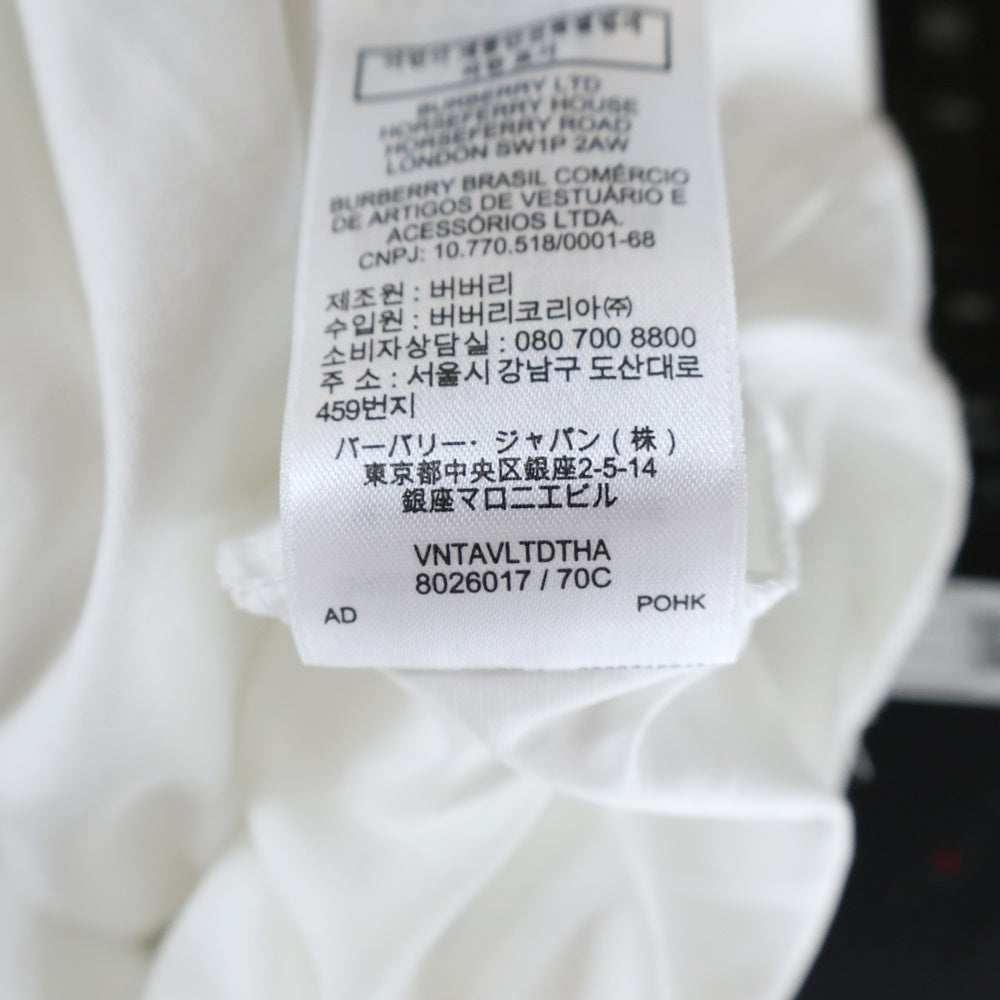 BURBERRY(バーバリー) フロントロゴプリント 半袖Tシャツ カットソー ホワイト 8026017