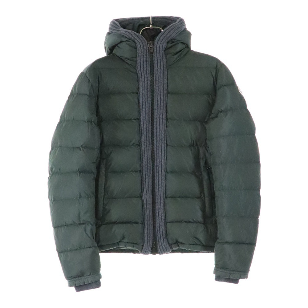 MONCLER(モンクレール) CANUT ロゴパッチ フーデッド ダウンジャケット カーキ 32091413114554155
