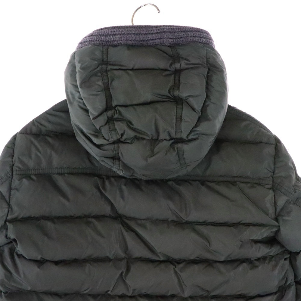MONCLER(モンクレール) CANUT ロゴパッチ フーデッド ダウンジャケット カーキ 32091413114554155