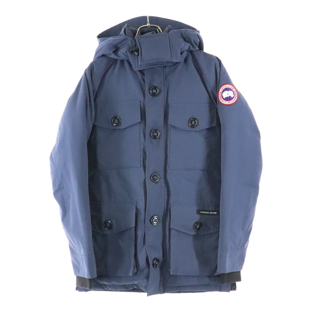 CANADA GOOSE(カナダグース) JASPER ジャスパー ロゴデザインモチーフ マルチポケット フーデッド ジップアップ ダウンジャケット ネイビー 68F8490
