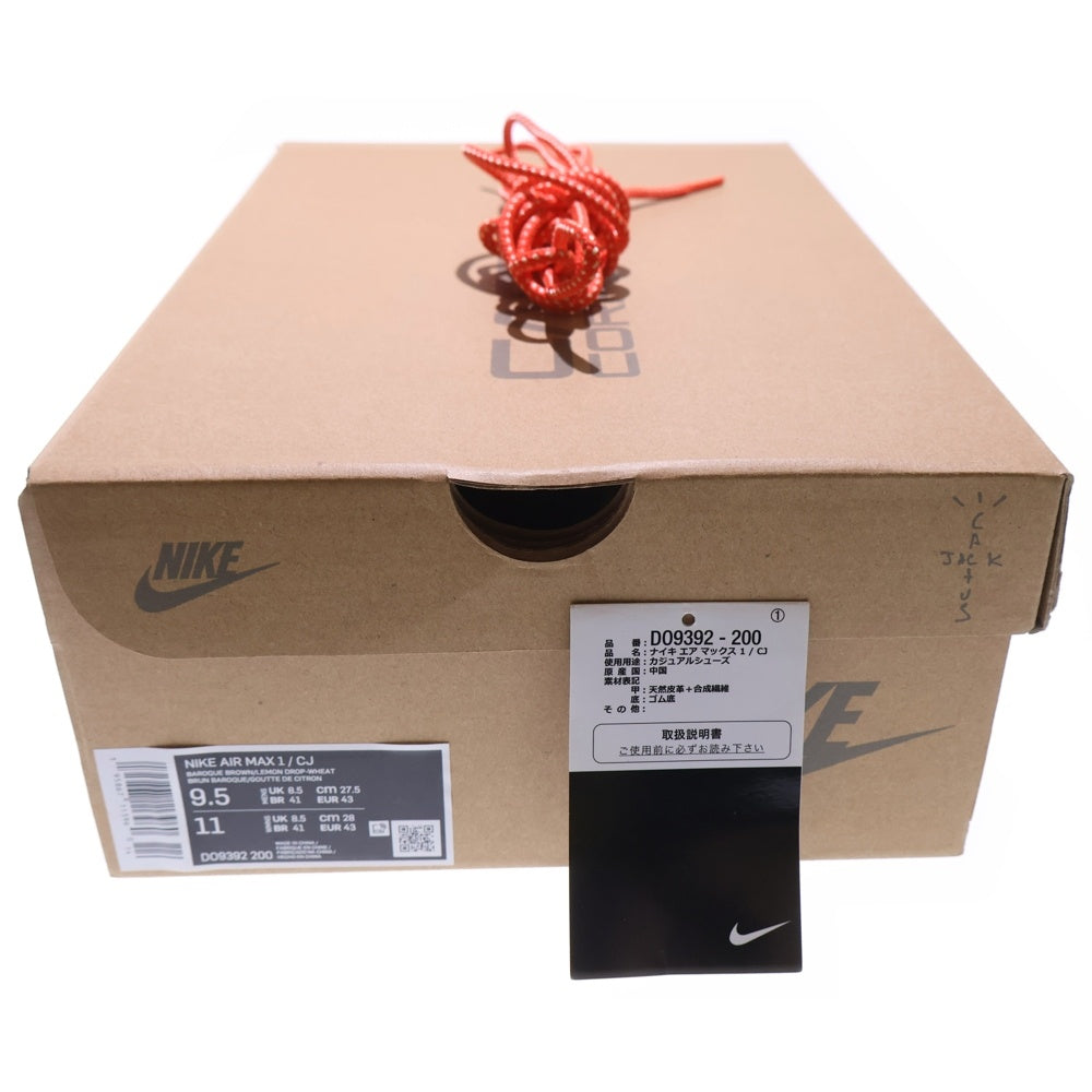 NIKE(ナイキ) ×TRAVIS SCOTT AIR MAX 1 CACTUS BROWN トラヴィススコット エアマックス 1 カクタス ローカットスニーカー マルチ US9.5/27.5cm DO9392-200