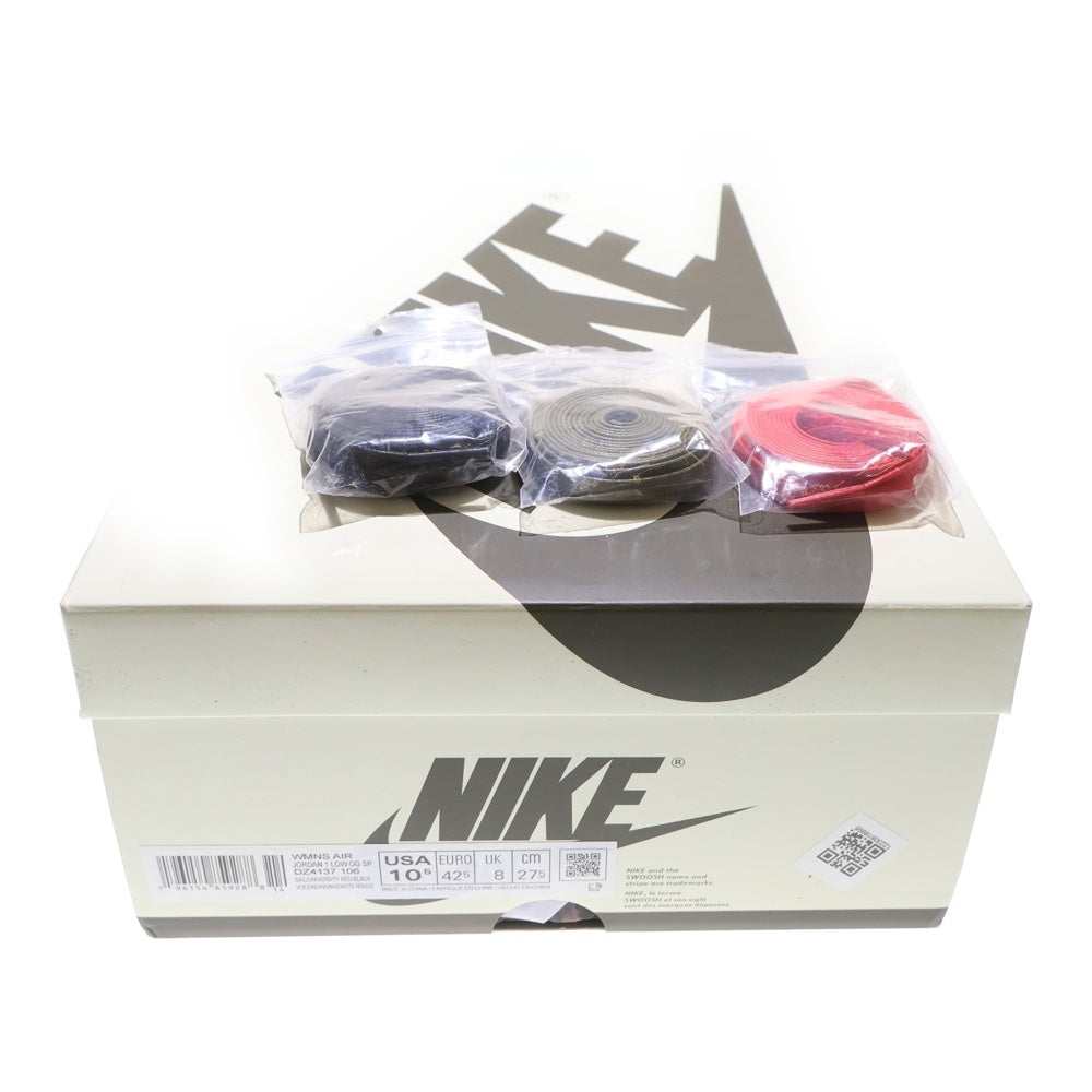 NIKE(ナイキ) ×TRAVIS SCOTT WMNS AIR JORDAN 1 LOW OG Medium Olive ×トラヴィススコット ウィメンズ エアジョーダン1 ローカットスニーカー US10.5/27.5cm DZ4137-106