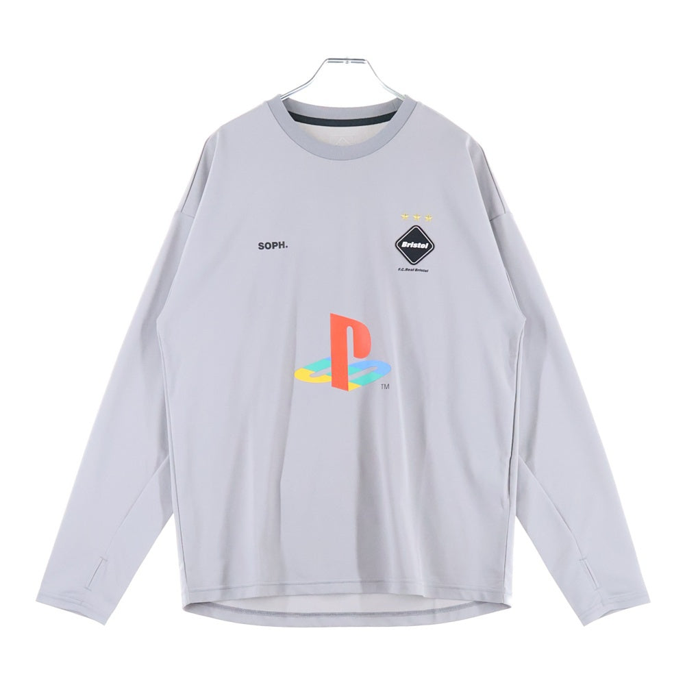 F.C.R.B./F.C.Real Bristol/FCRB(エフシーアールビー/エフシーレアルブリストル) ×PlayStation 30th Anniv. PS30 AUTHENTIC TEAM TOUR L/S TOP プレイステーション 長袖Tシャツ ロンT グレー FCRB-242155