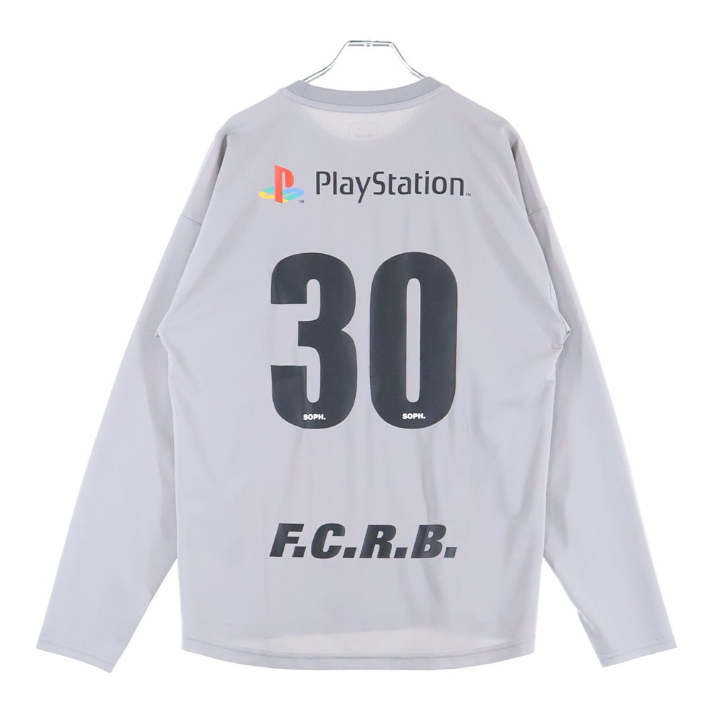 F.C.R.B./F.C.Real Bristol/FCRB(エフシーアールビー/エフシーレアルブリストル) ×PlayStation 30th Anniv. PS30 AUTHENTIC TEAM TOUR L/S TOP プレイステーション 長袖Tシャツ ロンT グレー FCRB-242155
