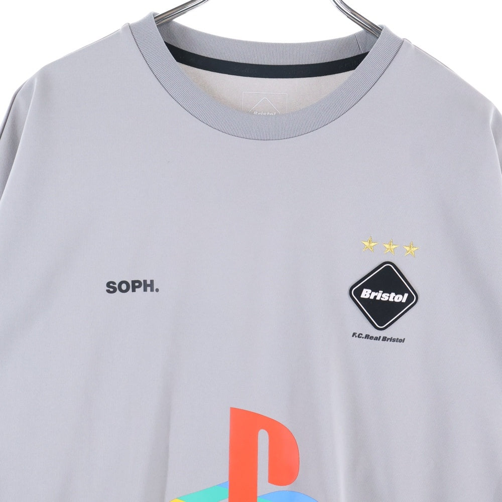 F.C.R.B./F.C.Real Bristol/FCRB(エフシーアールビー/エフシーレアルブリストル) ×PlayStation 30th Anniv. PS30 AUTHENTIC TEAM TOUR L/S TOP プレイステーション 長袖Tシャツ ロンT グレー FCRB-242155