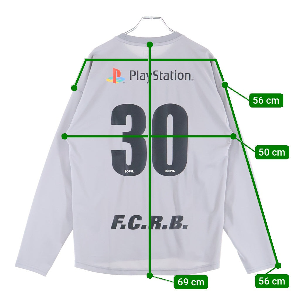 F.C.R.B./F.C.Real Bristol/FCRB(エフシーアールビー/エフシーレアルブリストル) ×PlayStation 30th Anniv. PS30 AUTHENTIC TEAM TOUR L/S TOP プレイステーション 長袖Tシャツ ロンT グレー FCRB-242155