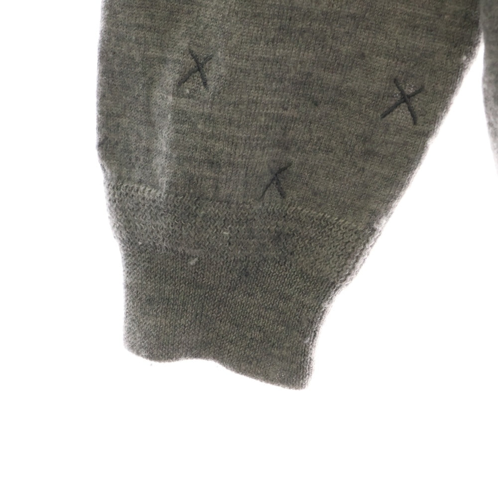 Original Fake(オリジナルフェイク) KAWS Sweater 刺繍クルーネックニットセーター グレー