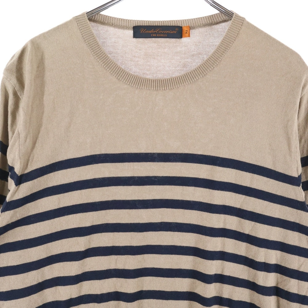 UNDERCOVER(アンダーカバー) 07SS Sweater ボーダー クルーネックニットセーター ベージュ 7S267-K5