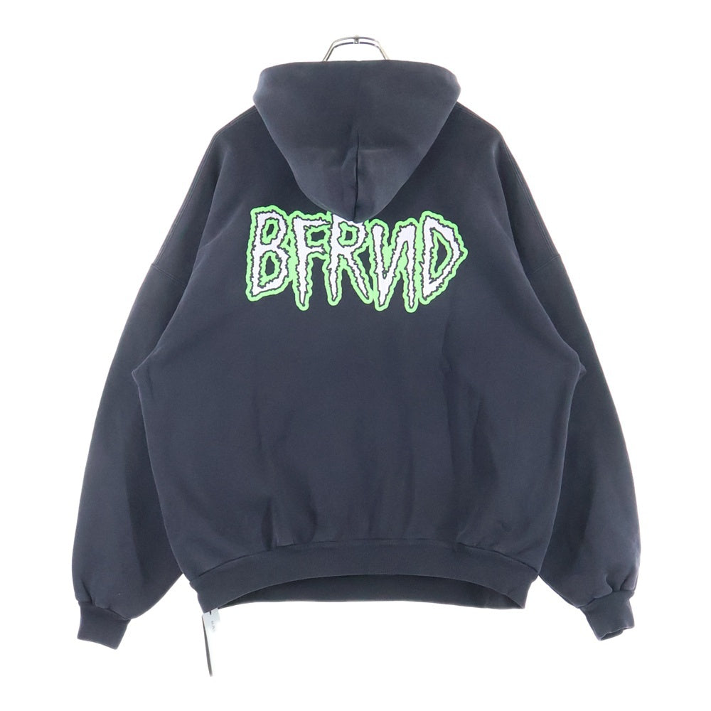 BALENCIAGA(バレンシアガ) BFRND Series Hoodie ダメージ加工 プルオーバースウェットパーカー フーディー ブラック 739024 TQVG7