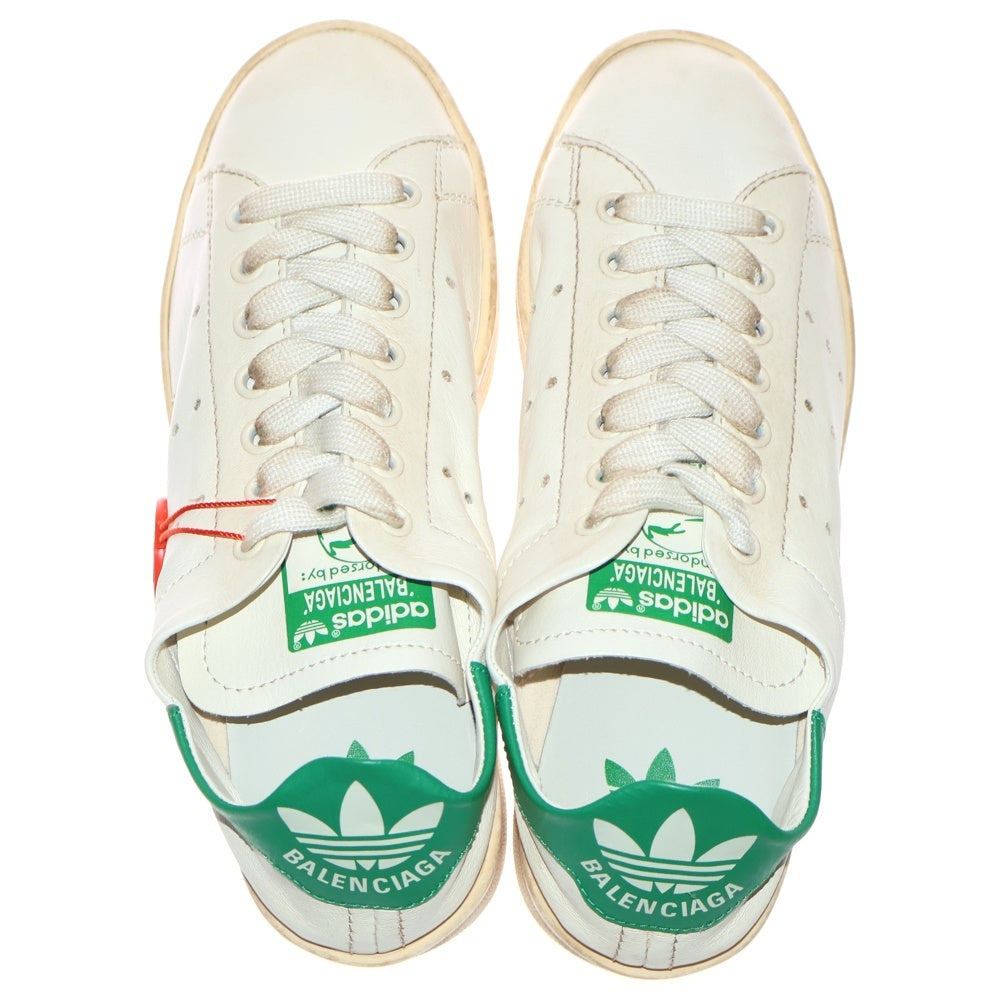 BALENCIAGA(バレンシアガ) ×adidas STAN SMITH アディダス スタンスミス ダメージ加工 ローカットシューズ ホワイト レディース 694342