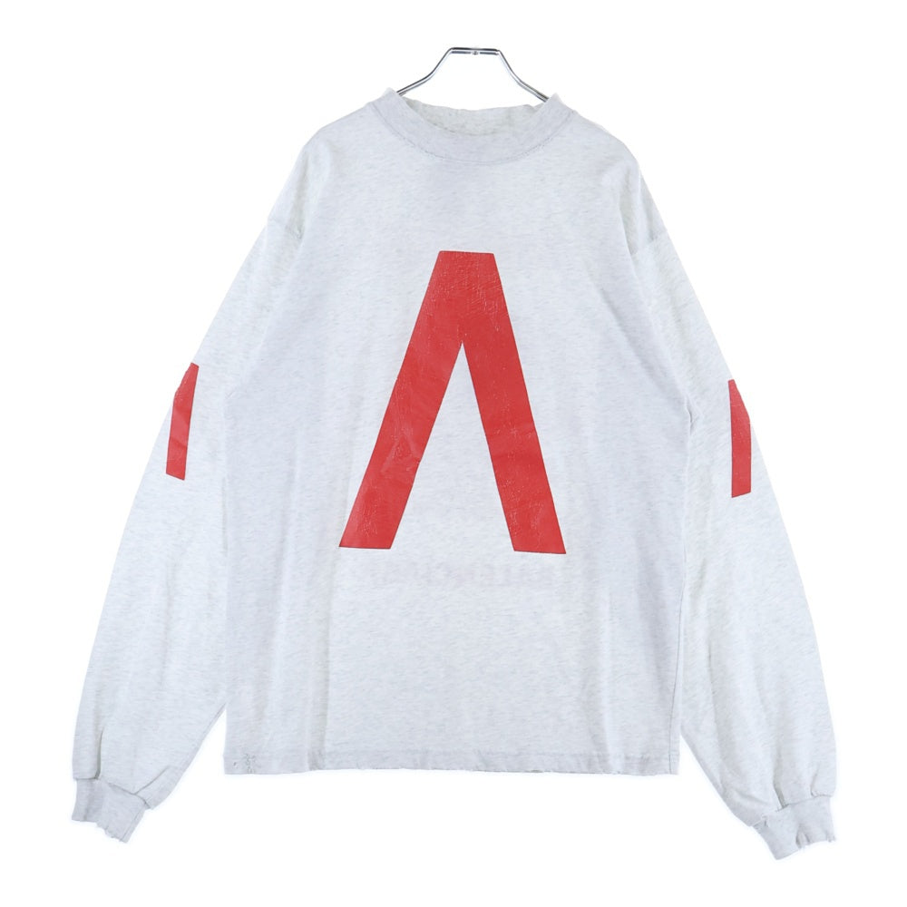 BALENCIAGA(バレンシアガ) 24SS Music Archive Series Connected L/S T-Shirt アーカイブロゴ ダメージ加工 長袖Tシャツ ロンT グレー 781245 TQVA1
