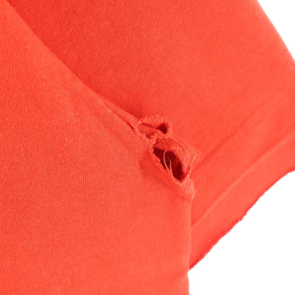 BALENCIAGA(バレンシアガ) Hello My Name Is Demna T-Shirt ダメージ加工 半袖Tシャツ レッド 651795 TJVN3