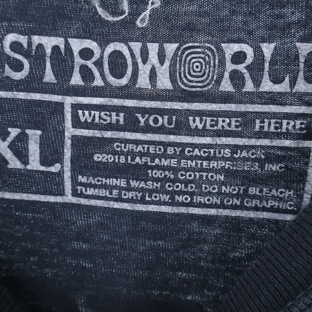 TRAVIS SCOTT(トラヴィススコット) ASTRO WORLD EUROPE TOUR TEE アストロワールド ユーロ ツアー 半袖Tシャツ ブラック