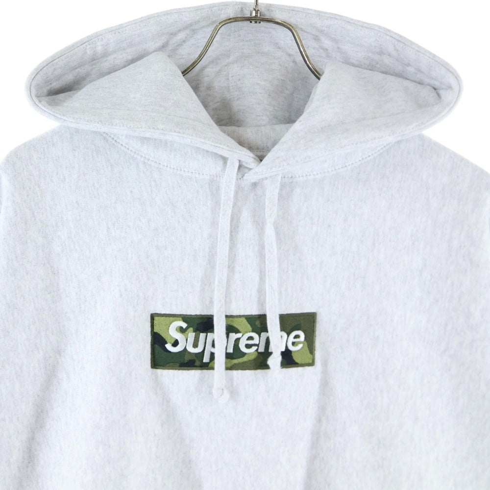 SUPREME(シュプリーム) 23AW Box Logo Hooded Sweatshirt カモフラージュ ボックス ロゴ プルオーバースウェットパーカー フーディー グレー