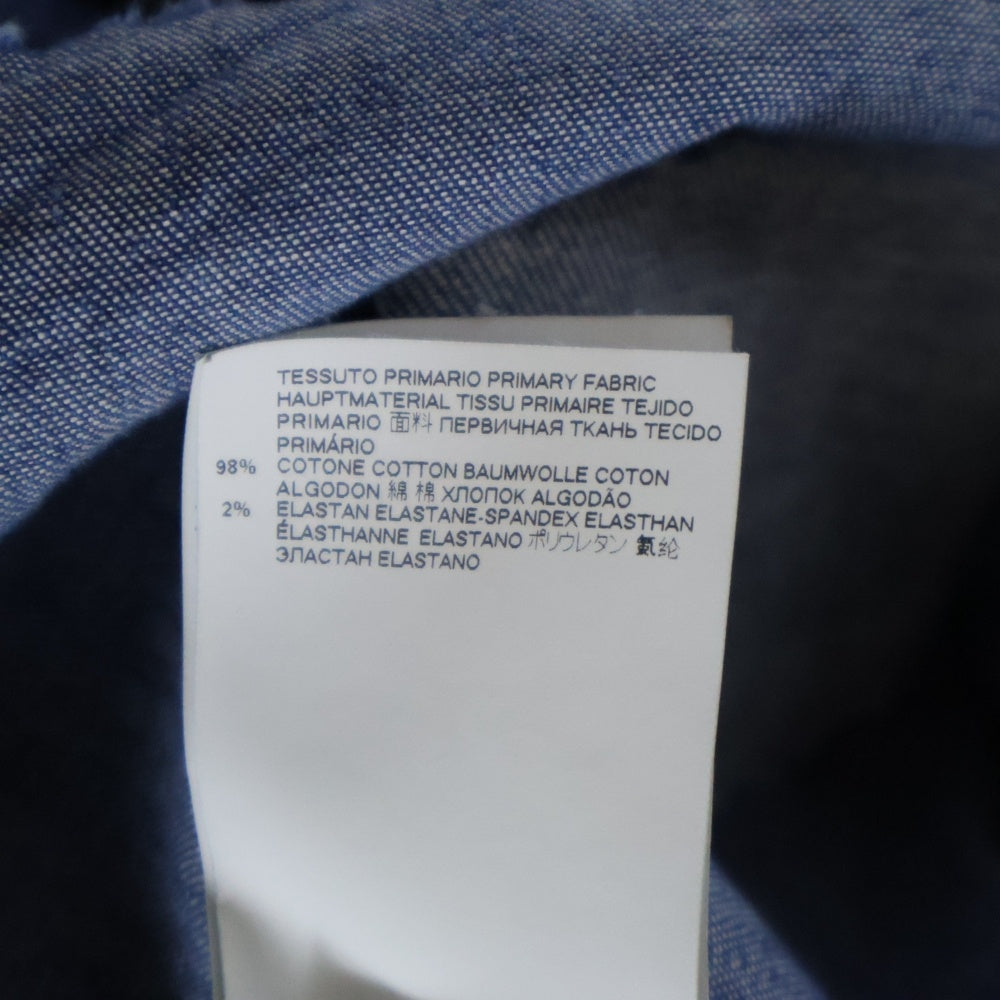 DSQUARED2(ディースクエアード) ICON Western Shirt ダメージ加工 フロントロゴプリント ウエスタン デニム長袖シャツ インディゴ