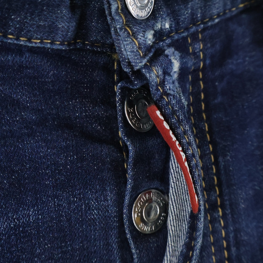 DSQUARED2(ディースクエアード) 22SS Tidy Biker jean ペイント加工 バイカーストレッチデニム インディゴ S71LB1009