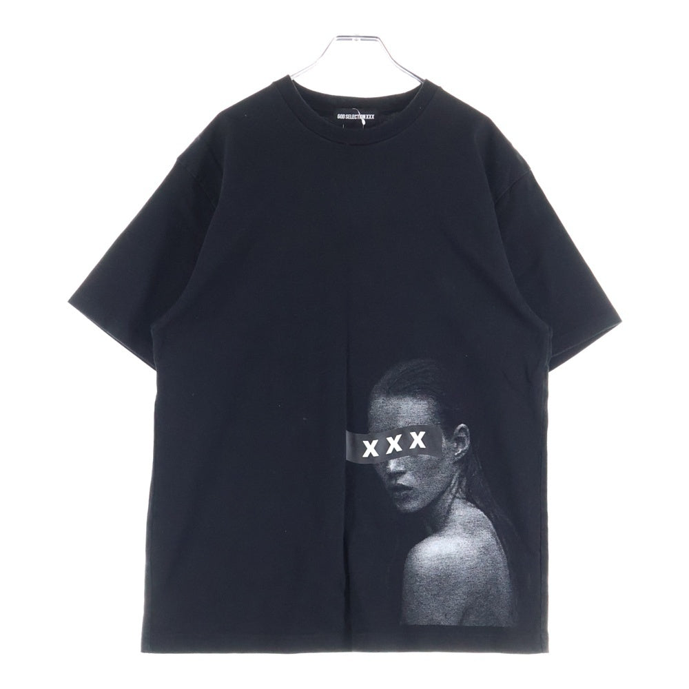ゴッドセレクショクション　ブラック　プリント　Tシャツ　半袖　トレーナー ウィンダンシー ゴッドセレクション トリプルエックス コラボ 筆記体