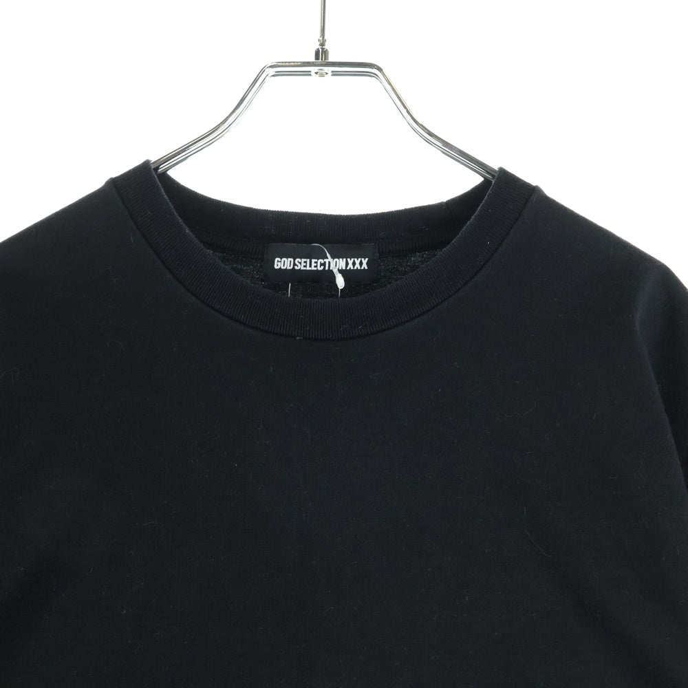 GOD SELECTION XXX(ゴッドセレクショントリプルエックス) フロントロゴプリント 半袖Tシャツ ブラック