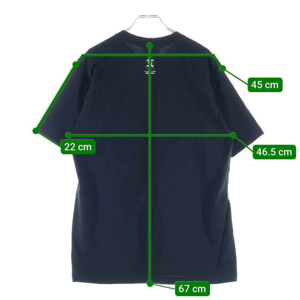 A BATHING APE(アベイシングエイプ) ×GOD SELECTION XXX フロントロゴプリント 半袖Tシャツ ブラック 001TEK231903C