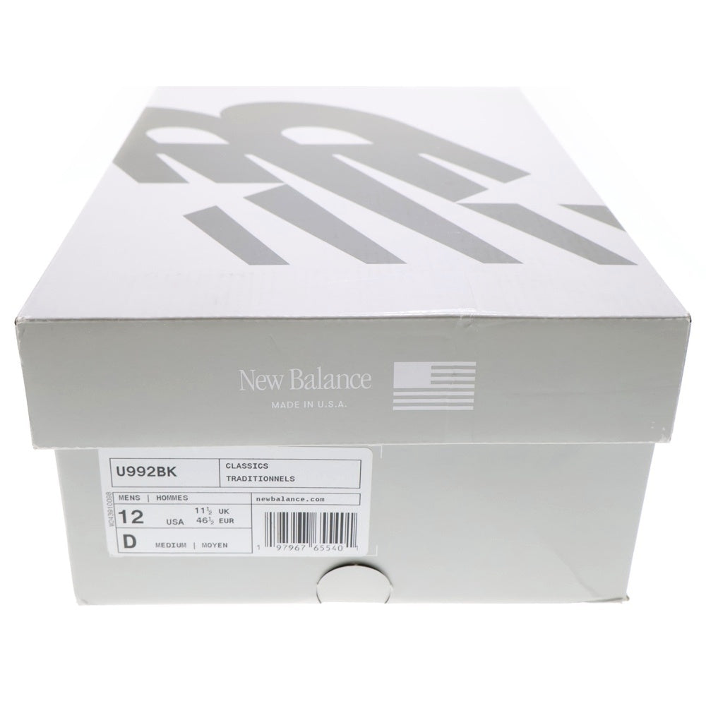 New Balance(ニューバランス) 992 スエード ローカットスニーカー ブラック U992BK US12/30cm