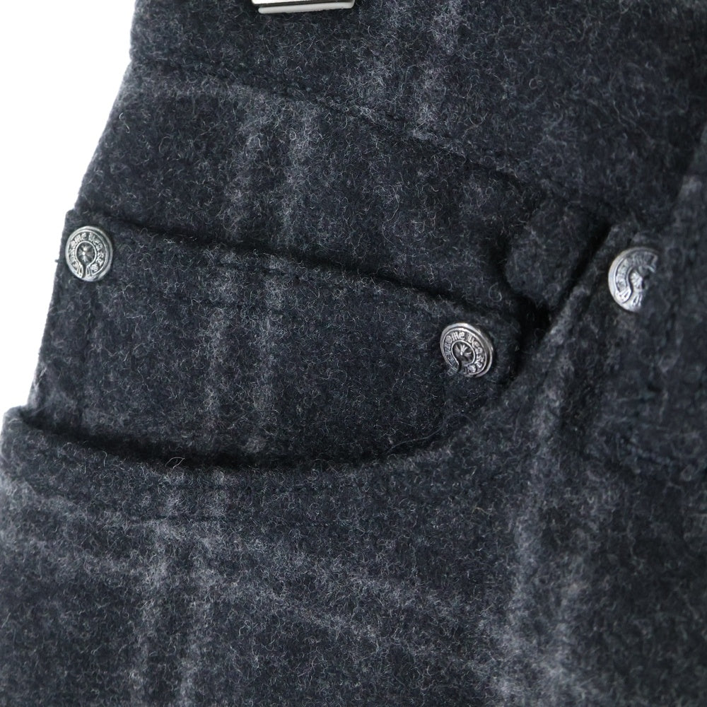CHROME HEARTS(クロムハーツ) WOOL FLARE PANT ウール フレアパンツ クロスボール ブラック