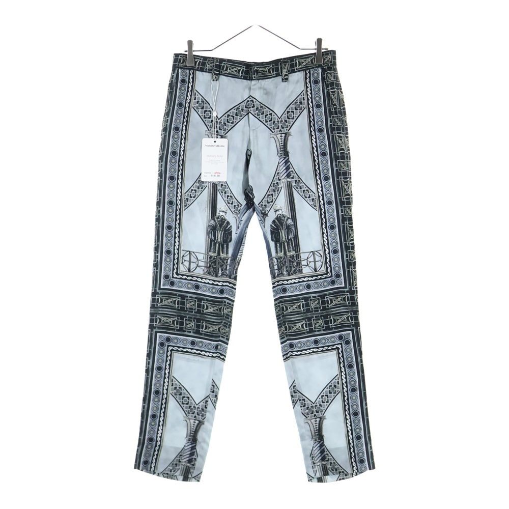 DOLCE & GABBANA(ドルチェアンドガッバーナ) SILK PANTS 総柄 シルクパンツ ブラック/グレー G6MPET HP1TP