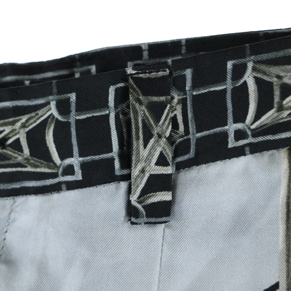 DOLCE & GABBANA(ドルチェアンドガッバーナ) SILK PANTS 総柄 シルクパンツ ブラック/グレー G6MPET HP1TP