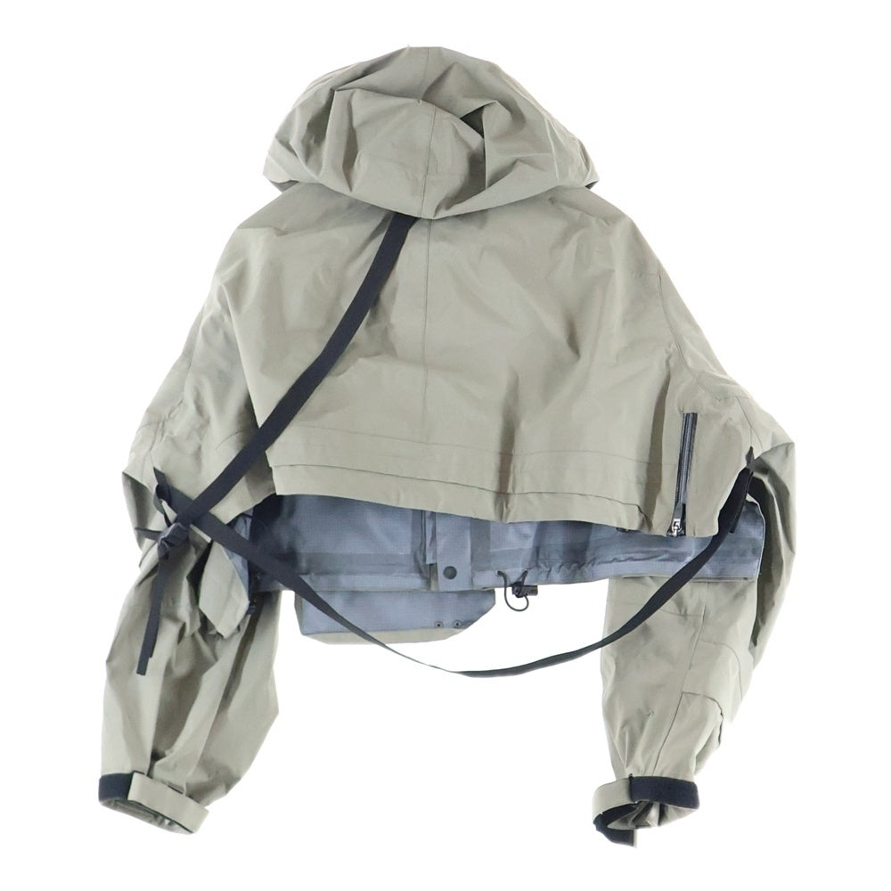 Sacai(サカイ) 22SS ×ACRONYM CROP JACKET アクロニウム ジップアップ フード クロップドジャケット ベージュ レディース 22-06011