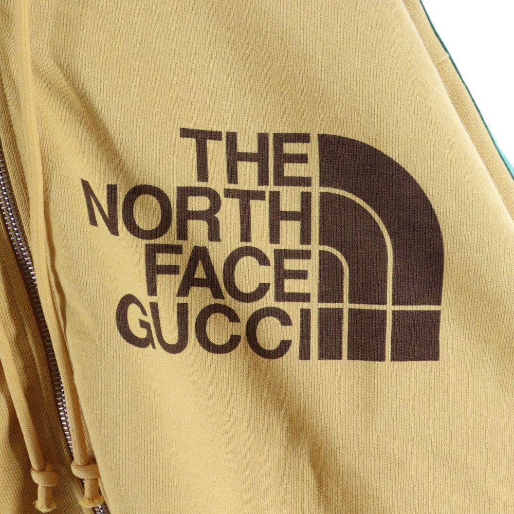 GUCCI(グッチ) ×THE NORTH FACE Logo Zip Hoodie ザノースフェイス ロゴジップアップパーカー フーディ イエロー 651723 XJDIP