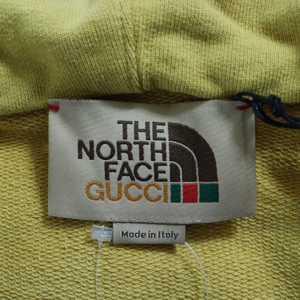 GUCCI(グッチ) ×THE NORTH FACE Logo Zip Hoodie ザノースフェイス ロゴジップアップパーカー フーディ イエロー 651723 XJDIP