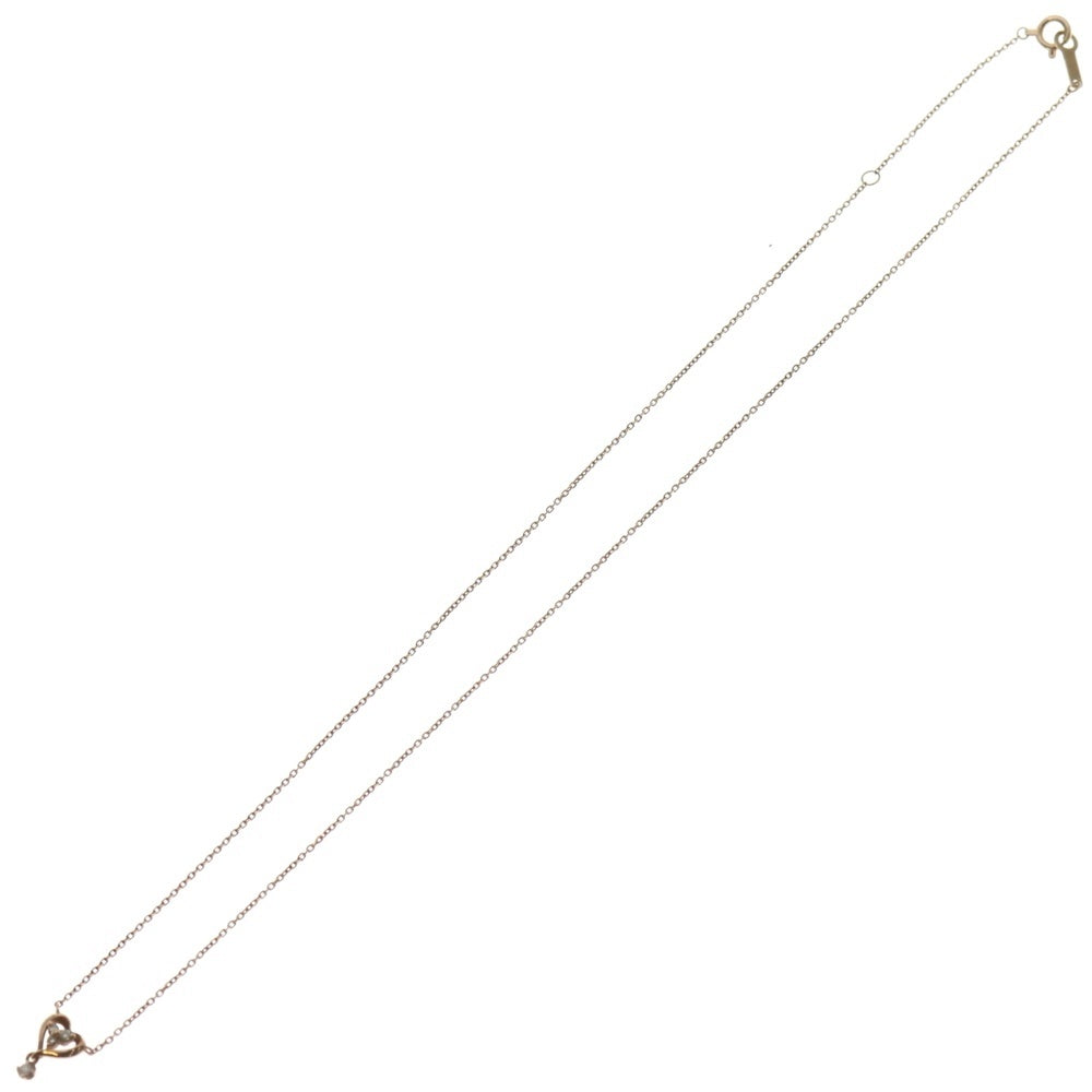 4℃(ヨンドシ-) 10K ハートモチーフネックレス レディース ピンク